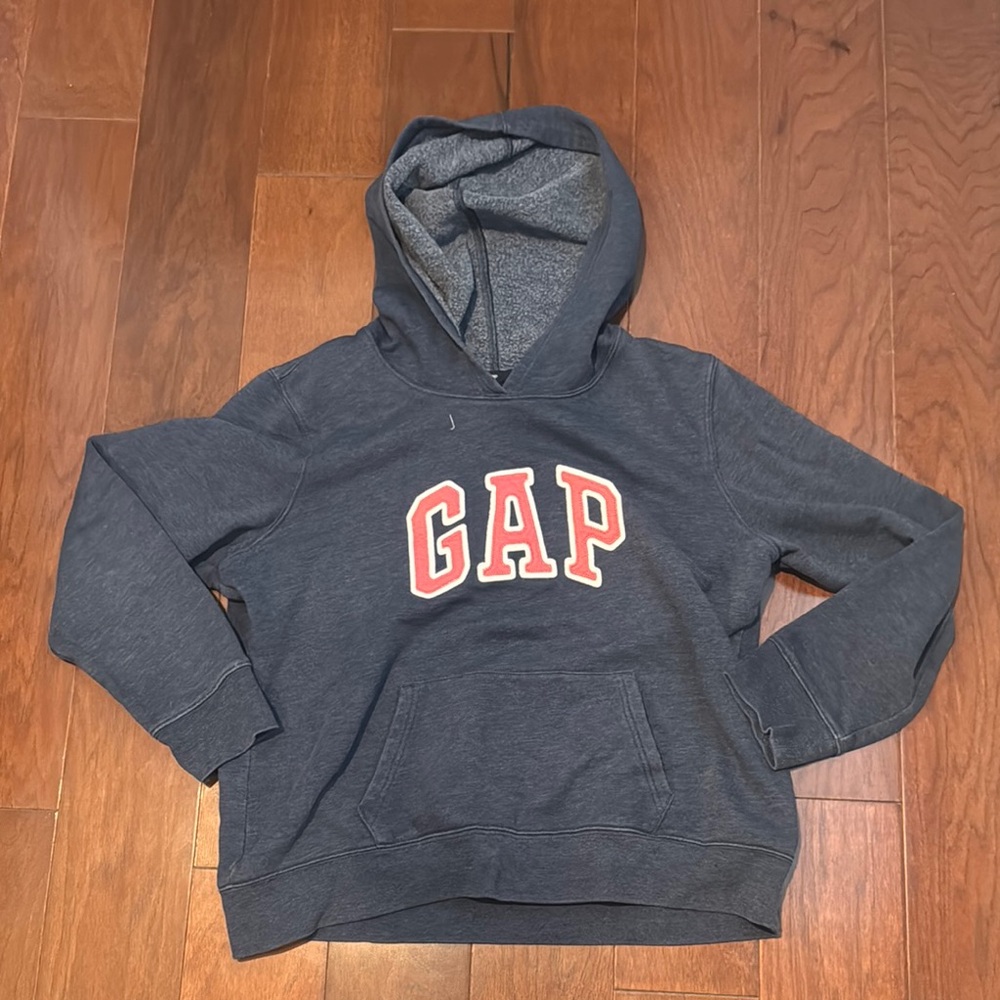 GAP worn in navy Hoodie with pink logo size XL women’s oversized medium